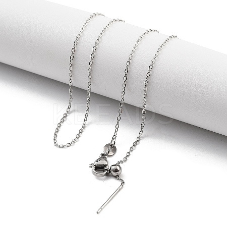 Adjustable 304 Stainless Steel Cable Chain Necklaces NJEW-K270-06P-1