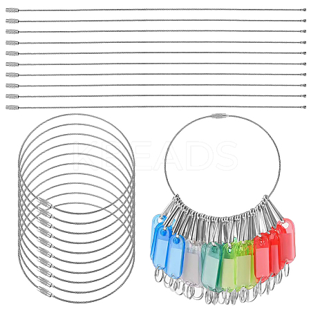 20Pcs 304 Stainless Steel Cable Wire Keychain AJEW-GA0006-85-1