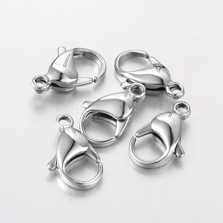 Tarnish Resistant 316 Surgical Stainless Steel Lobster Claw Clasps X-316-FL18A-1