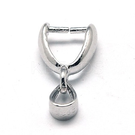 Anti-Tarnish Rhodium Plated 925 Sterling Silver Ice Pick & Pinch Bails STER-A006-332P-1