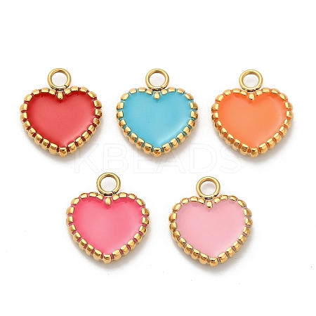 304 Stainless Steel Enamel Pendants STAS-K306-40G-1