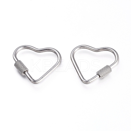 Non-Tarnish 304 Stainless Steel Screw Carabiner Lock Charms LS-STAS-K192-02P-1
