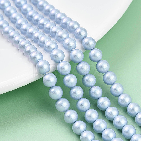 Baking Paint Pearlized Glass Pearl Bead Strands HY-N002-6mm-C04-1
