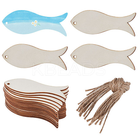 Animal Theme Unfinished Blank Wooden Pendants Set for Painting Arts WOOD-WH0124-26C-1