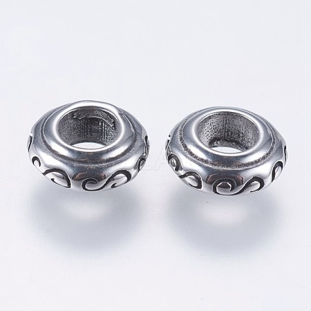 304 Stainless Steel European Beads STAS-I069-12AS-1