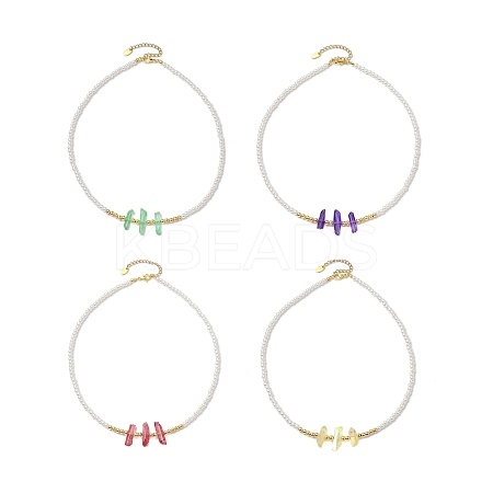 4Pcs 4 Styles ABS Plastic Imitation Pearl Beaded Necklaces NJEW-JN04859-1