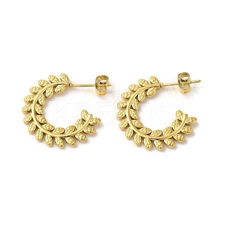 304 Stainless Steel Half Hoop Stud Earrings for Women EJEW-B054-23G-1