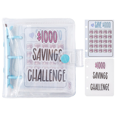 3-Ring 4 Inch PVC Mini Binder Savings Challenge DIY-WH0430-204C-1