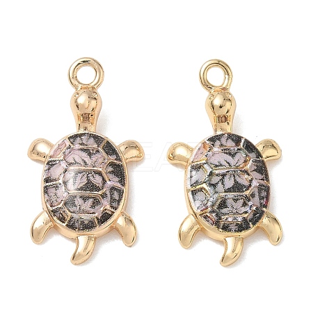 Brass with Enamel Pendants KK-CBA61F8-04G-03-1