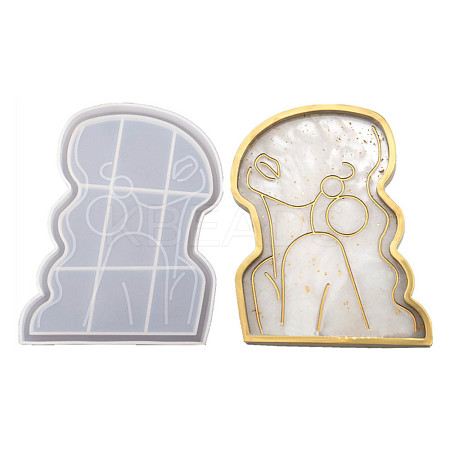 DIY Women's Portrait Dish Tray Silicone Molds DIY-P070-B01-1