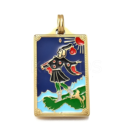 Tarot 304 Stainless Steel Enamel Pendants STAS-M119-07P-G-1