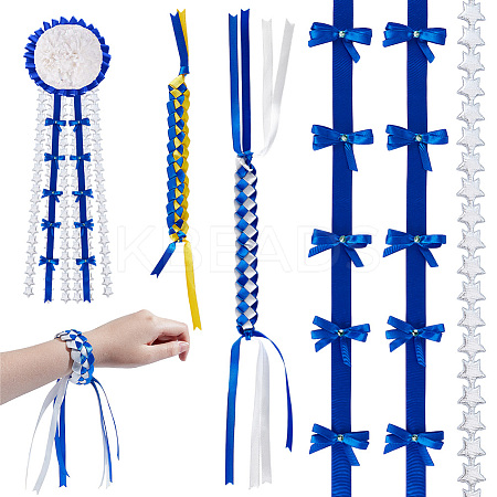 DIY Polyester Ribbon & Braided Bracelets Making Kits DIY-GA0007-96B-1