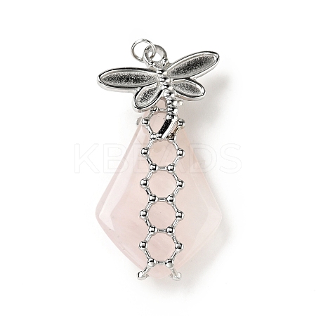 Natural Rose Quartz Pendants G-C246-04P-1