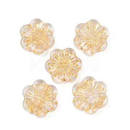 Baking Paint and Golden Metal Enlaced Glass Beads DGLA-T004-09A-1