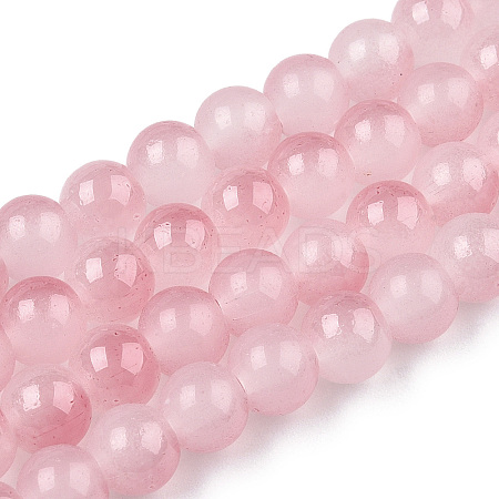 Baking Paint Imitation Jade Glass Round Bead Strands X1-DGLA-N003-10mm-03-1
