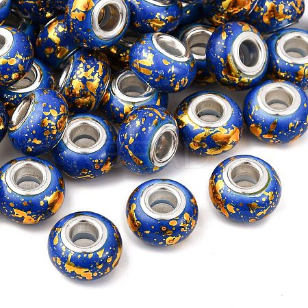 Opaque Resin Rondelle European Beads RESI-Z046-01H-1