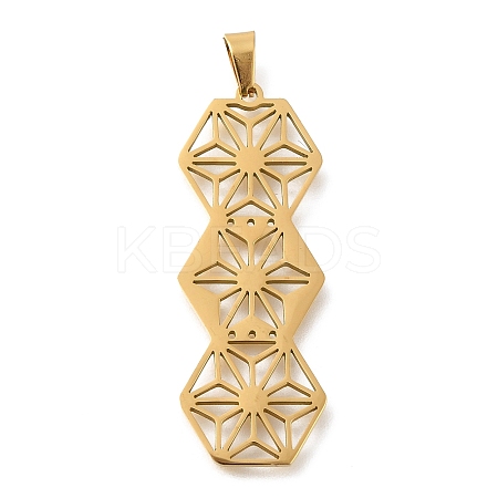304 Stainless Steel Pendants STAS-R131-02G-1