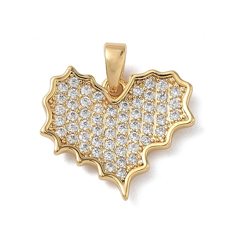 Brass Micro Pave Cubic Zirconia Pendants KK-C140-05E-G-1