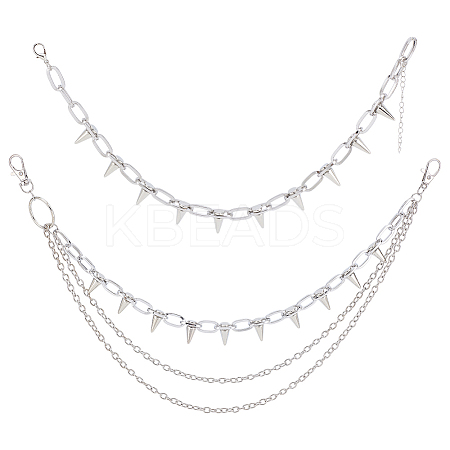 1Pc Punk Exaggerated Alloy Cable Necklaces NJEW-AR0001-08-1