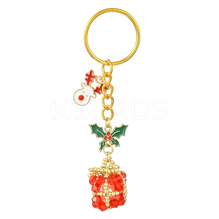 Christmas Woven Glass Keychains KEYC-MZ00017-01-1