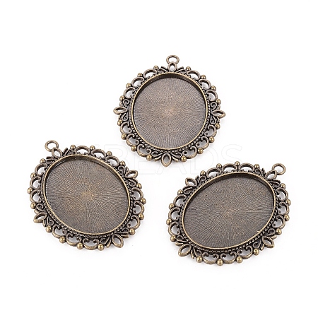 Tibetan Style Oval Pendant Cabochon Settings LS-TIBE-473-AB-NR-1