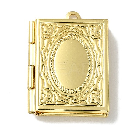 Brass Locket Pendants KK-Q019-11G-1