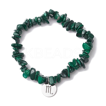 Natural Malachite Stretch Bracelets BJEW-JB11147-08-1