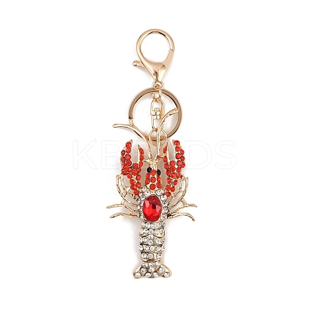 Lobster Alloy Rhinestone Pendant Decoration Keychains LS-KEYC-B019-03-1