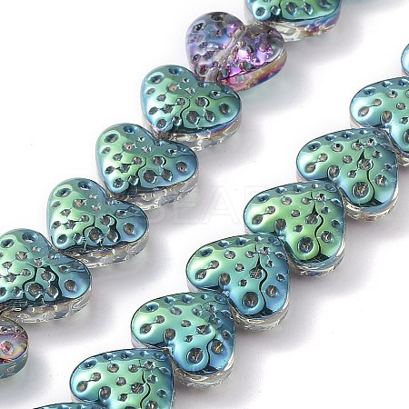 Electroplate Transparent Glass Beads Strands EGLA-R114-02A-HP02-1