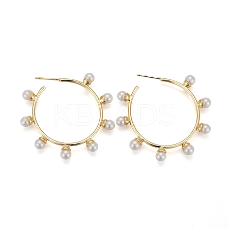 Brass Stud Earrings EJEW-Z004-02G-1