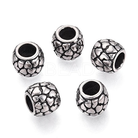 304 Stainless Steel European Style Large Hole Beads STAS-T072-101AS-1