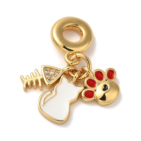 Rack Plating Brass Micro Pave Clear Cubic Zirconia KK-K345-04G-1