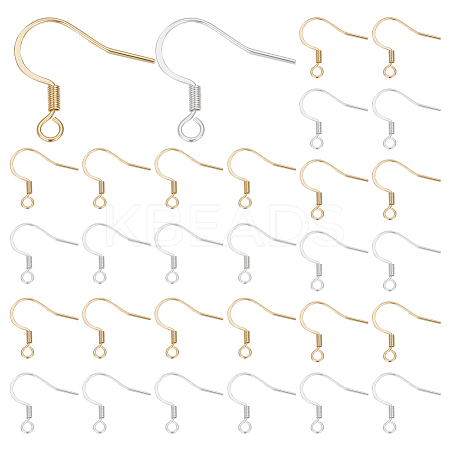 160Pcs 2 Colors 304 Stainless Steel Earring Hooks STAS-BBC0003-78-1