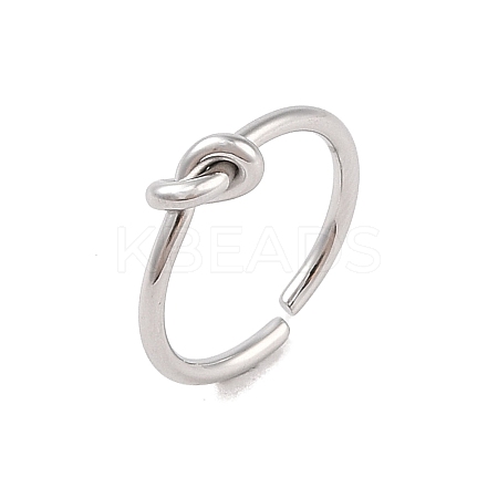 Non-Tarnish Simple Knotted 304 Stainless Steel Open Cuff Ring for Women Men RJEW-Z038-05P-1