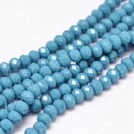Faceted Rondelle Glass Beads Strands X-GLAA-I033-6mm-16-1