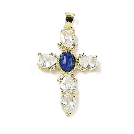 Natural Lapis Lazuli Pendants G-P585-04G-06-1