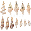 20Pcs 5 Styles Electroplate Shell Shapes Pendants SHEL-SC0001-58-1