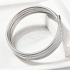 304 Stainless Steel Spring Multi-strand Bangles for Women BJEW-Z086-01P-02-3