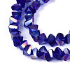 Electroplate Transparent Glass Beads Strands GLAA-N021-4mm-02-3