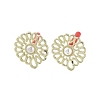 Rack Plating Golden Alloy with ABS Pearl Stud Earring Findings EJEW-B036-03G-17-1
