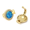 Rack Plating Brass Synthetic Opal Hoop Earrings for Women EJEW-P277-03A-G-2