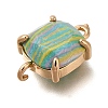 Brass Glass Imitation Gemstone Connector Charms KK-Z076-01G-3