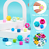 30Pcs 30 Styles Flower Silicone Focal Beads SIL-TA0001-83-4