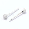 Textured 925 Sterling Silver Ball Stud Earrings EJEW-L202-004D-2