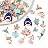 40Pcs 20 Styles Sea Animals Alloy Enamel Pendants ENAM-FS0003-49-3