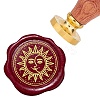 Brass Wax Seal Stamp with Rosewood Handle AJEW-WH0412-0040-1