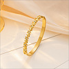304 Stainless Steel Micro Pave Clear Cubic Zirconia Star Hinged Cuff Bangles for Women WG9322F-02-1