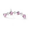 Heart Pink Cubic Zirconia Cuff Earring for on-Piercing EJEW-C002-13P-RS-1