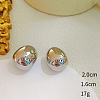 Oval Alloy Stud Earrings WG64463-20-1