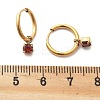Ion Plating(IP) 304 Stainless Steel Micro Pave Cubic Zirconia Hoop Earrings STAS-R004-02G-01-5